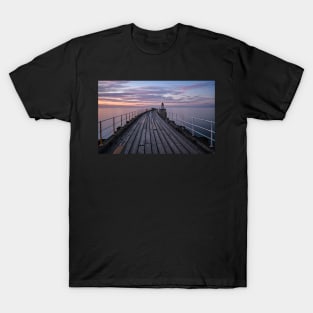 Whitby Pier at Dusk T-Shirt